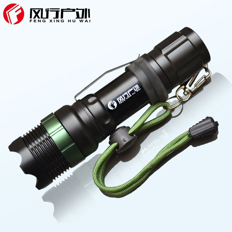 风行户外强光手电筒Z6Q5L2机械旋转变焦180充电